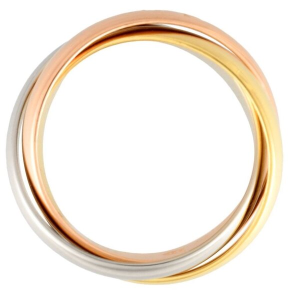 CARTIER Trinity Ring 48 K18YG 18K Yellow Gold White Gold Rose Gold Women's - Picture 3 of 6